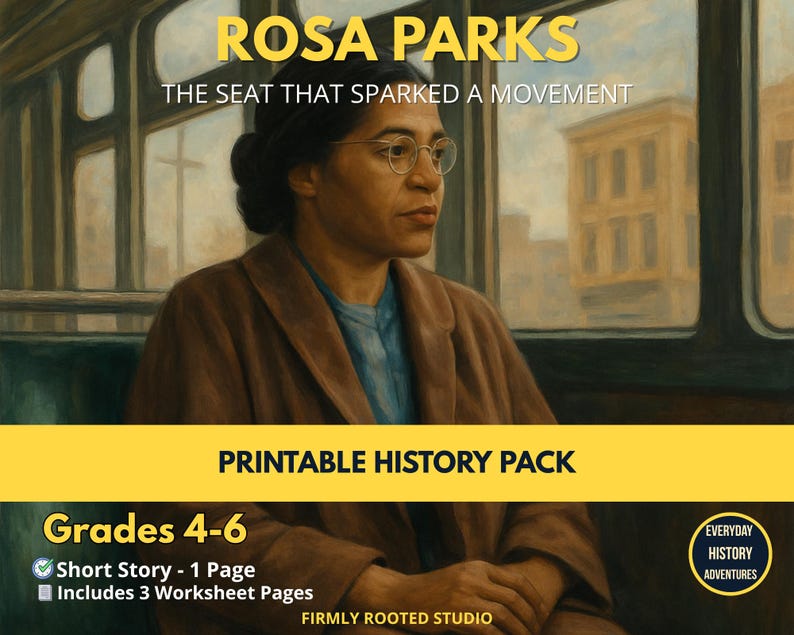 Rosa Parks Reading Comprehension Worksheets | Grades 4-6 | Black ...