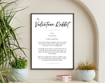 The Velveteen Rabbit Quote Print: Inspirational Minimalist Wall Art (Digital Download)