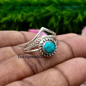 Turquoise Ring, Statement Ring, Boho Ring, 925 Silver Ring, Gemstone Ring, Turquoise Jewelry, Handmade Ring, Women Ring, Gift For Her