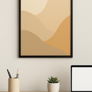 Neutral Abstract Wall Art-Minimalist Earth Tone Poster for Office or Home Decor