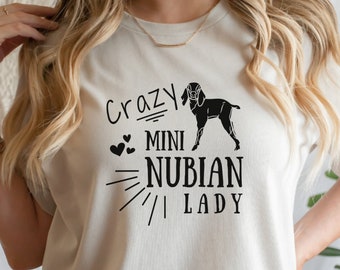 Mini Nubian Goat T Shirt Mini Goats Dairy Show T-Shirt Nubian Gift for Women Farmer Goat T-Shirt 4H Show Gift Mini Dairy Goat Funny Shirt
