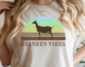 Saanen Goat Lovers Shirt Vintage Mini Saanen T-Shirt Goat Show 4H Dairy Goat Owner Mom Shirt Retro Dairy Goat T Shirt Homesteader