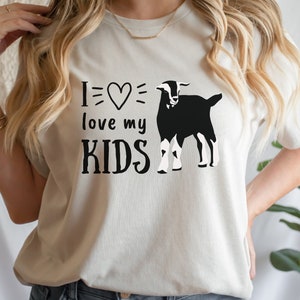 Kinder Goat I love My Kids Shirt Goat Lover Gift Homesteader Farmer Shirt Meat Goat Pygmy Nubian Animal Lover Shirt Kinder Kid Goat Kid image 1
