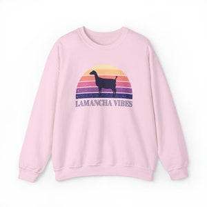 Lamancha Vibes Purple Crewneck Sweatshirt Goat Lover Womens Gift Show Goat Gift Vintage Sweatshirt Retro Pullover image 1