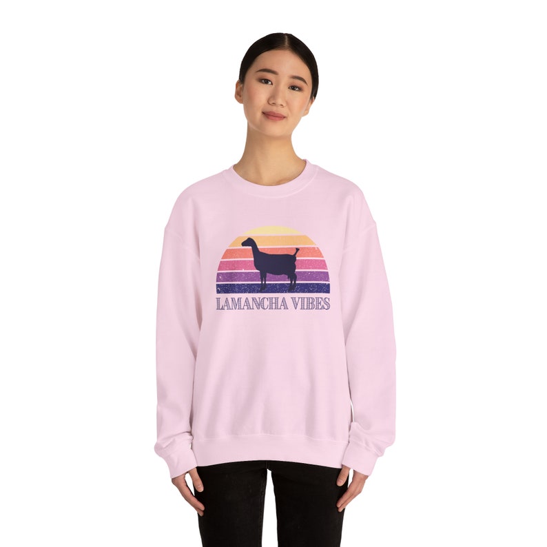 Lamancha Vibes Purple Crewneck Sweatshirt Goat Lover Womens Gift Show Goat Gift Vintage Sweatshirt Retro Pullover image 4
