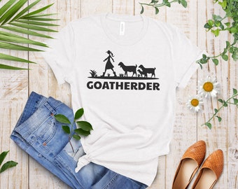 Goatherder T-Shirt Gliddan 64000 Cute Goat T Shirt Goat Lovers Herding Shirt Homesteader 100% Cotton 4H Goat Shirt Gift for Women