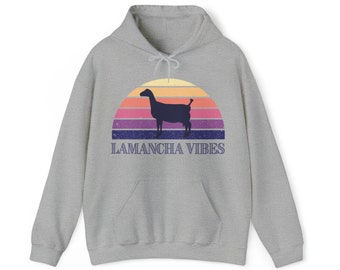 Lamancha Vibes Hooded Sweatshirt Cute Goat Hoodie Goat Lovers Herding Shirt Homesteader 100% Cotton 4H Goat Shirt Gift for Women