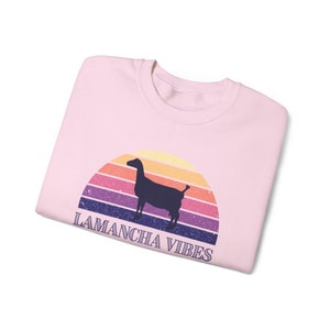 Lamancha Vibes Purple Crewneck Sweatshirt Goat Lover Womens Gift Show Goat Gift Vintage Sweatshirt Retro Pullover image 3