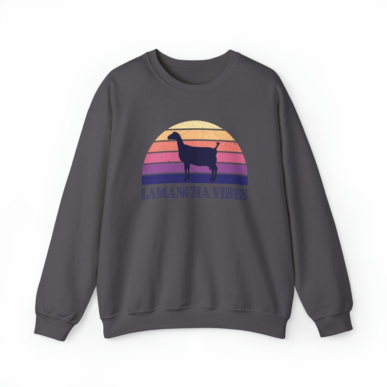 Lamancha Vibes Purple Crewneck Sweatshirt Goat Lover Womens Gift Show Goat Gift Vintage Sweatshirt Retro Pullover image 6