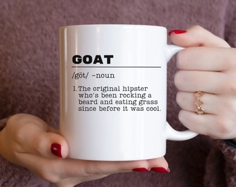 Goat Hipster Coffee Mug Sarcastic Coffee Cup Gift Coffee Lovers Mug Collector Tea Cup Hot Chocolate Mug Funny Goat Gift Goat Lover Homestead