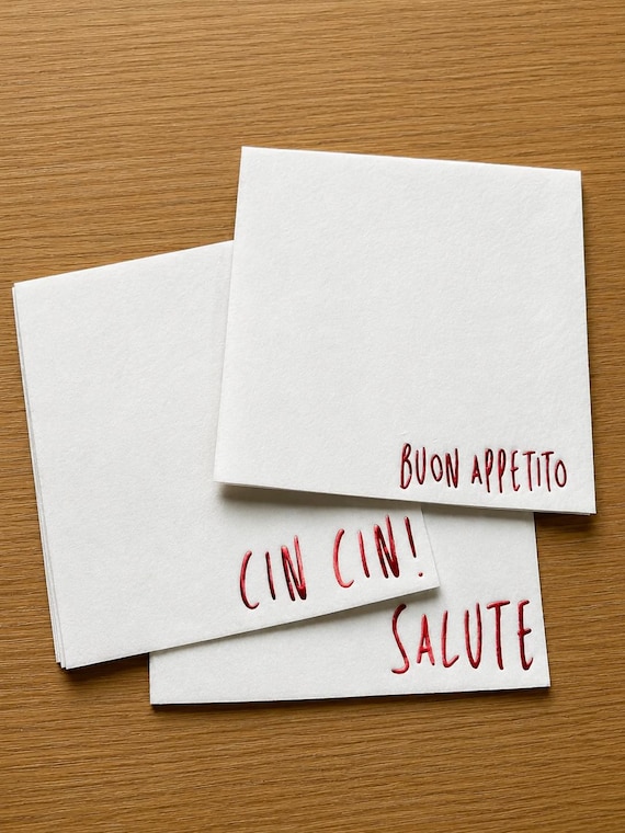 Italian dinner party cocktail napkins