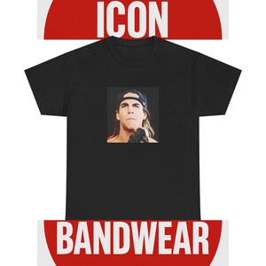 Cartoon Rock Frontman T-Shirt - Limitierte Retro Band Icon Tee, Teil der 50-Music-Icon Serie