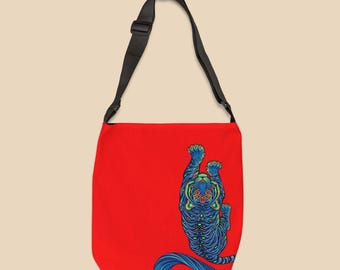 Mystic Blue Tiger Adjustable Tote Bag