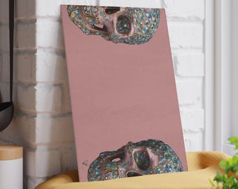 Pink Jeweled Skull Glass Cutting Board