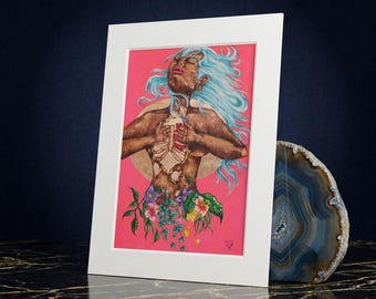 Here I Am-Fine Art Prints (Passepartout Paper Frame)