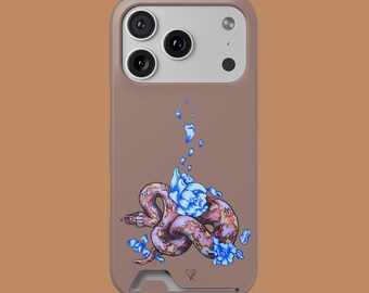 Infinite glory Snake & Blue Flowers Card Holder