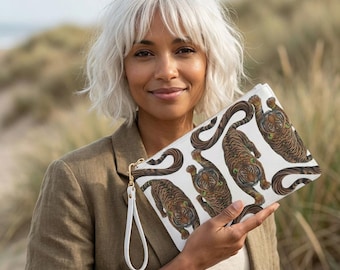 Tiger Pattern Clutch Bag/Stylish Striped Wristlet