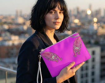 Pink Neon Tiger Clutch Bag -for Trendy Fashionistas
