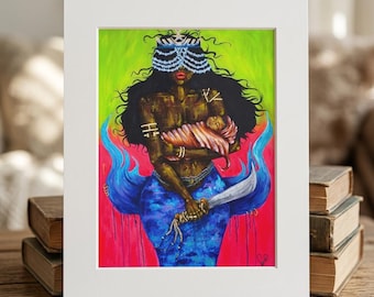 YEMAYA 2.0 Fine Art Print – Orisha Goddess Protector, Vibrant Spirituality Wall Art