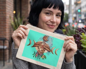 Here I am Moon Phase Zipper Bag