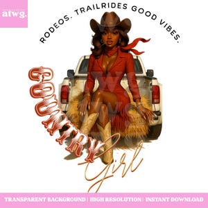 Black Country Girl Circle 5 PNG | Black Cowgirl Clipart | Cowgirl Digital Art Black Woman | Melanin Western PNG | African American Cowgirl