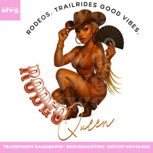 Rodeo Queen Circle 1 PNG | Black Cowgirl Clipart | Cowgirl Digital Art Black Woman | Melanin Western PNG | African American Cowgirl