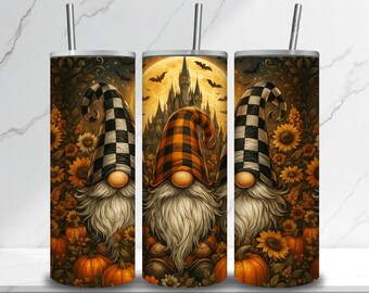 Becher Halloween Wichtel: Schloss, Kürbisse, Neongrünes Design