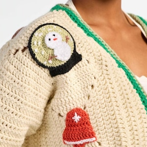 Comfort and Joy Cardigan - Appliqués Crochet Pattern, Cardigan Pattern, Women Cardigan, Easy Crochet Cardigan 14725YP94