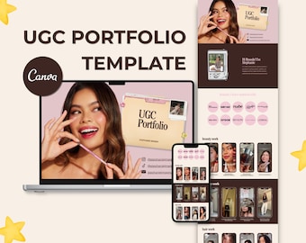 UGC Portfolio Template Canva | Editable UGC Website Portfolio | Creator Media Kit | Content Creator Portfolio | Digital Download