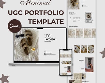 Minimal UGC Portfolio Template Canva | Editable Creator Website | UGC Media Kit | Influencer Portfolio | Digital Download