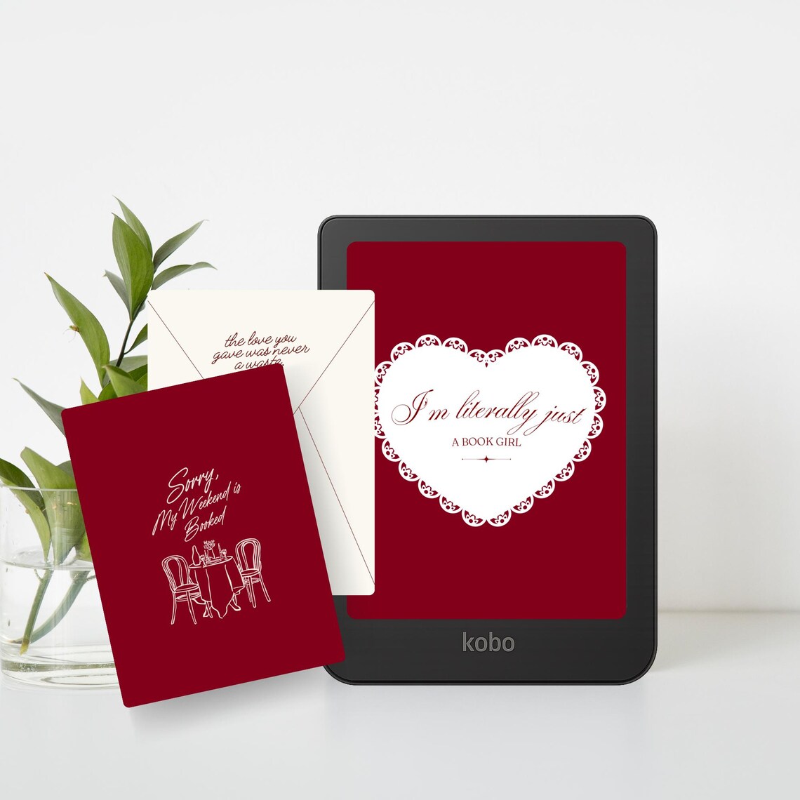 Romance Book Girl Kobo Screensavers | Kobo Clara Colour Lockscreens ...