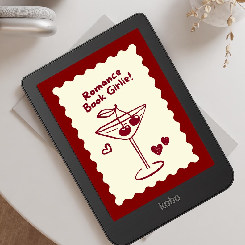 Romance Book Girl Kobo Screensavers | Kobo Clara Colour Lockscreens ...
