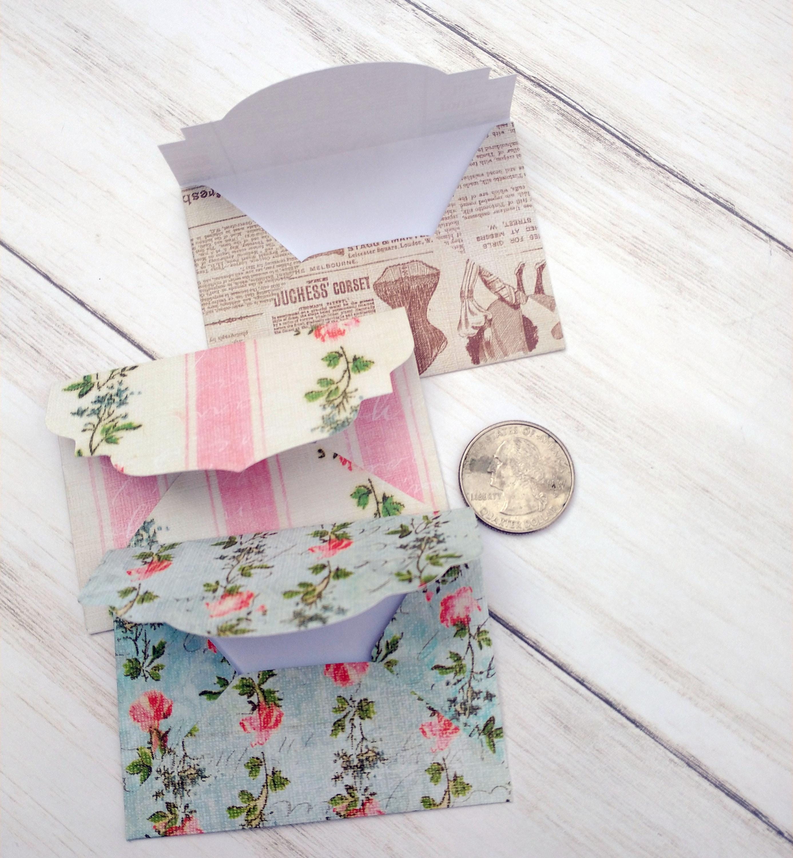 Handmade Mini Paper Envelopes, Cottage Core Floral, 3 Sizes, Set of 10 ...