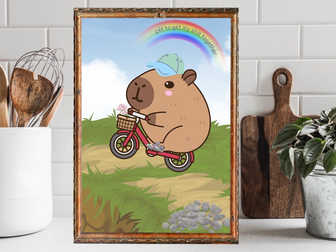 Sassy Capybara Affirmation Print: Editable Canva Template (digital ...