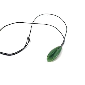 Jade hand carved Folding leaf pendant necklace handmade from unique natural cassiar bc nephrite jade, jewelry gift for her or him