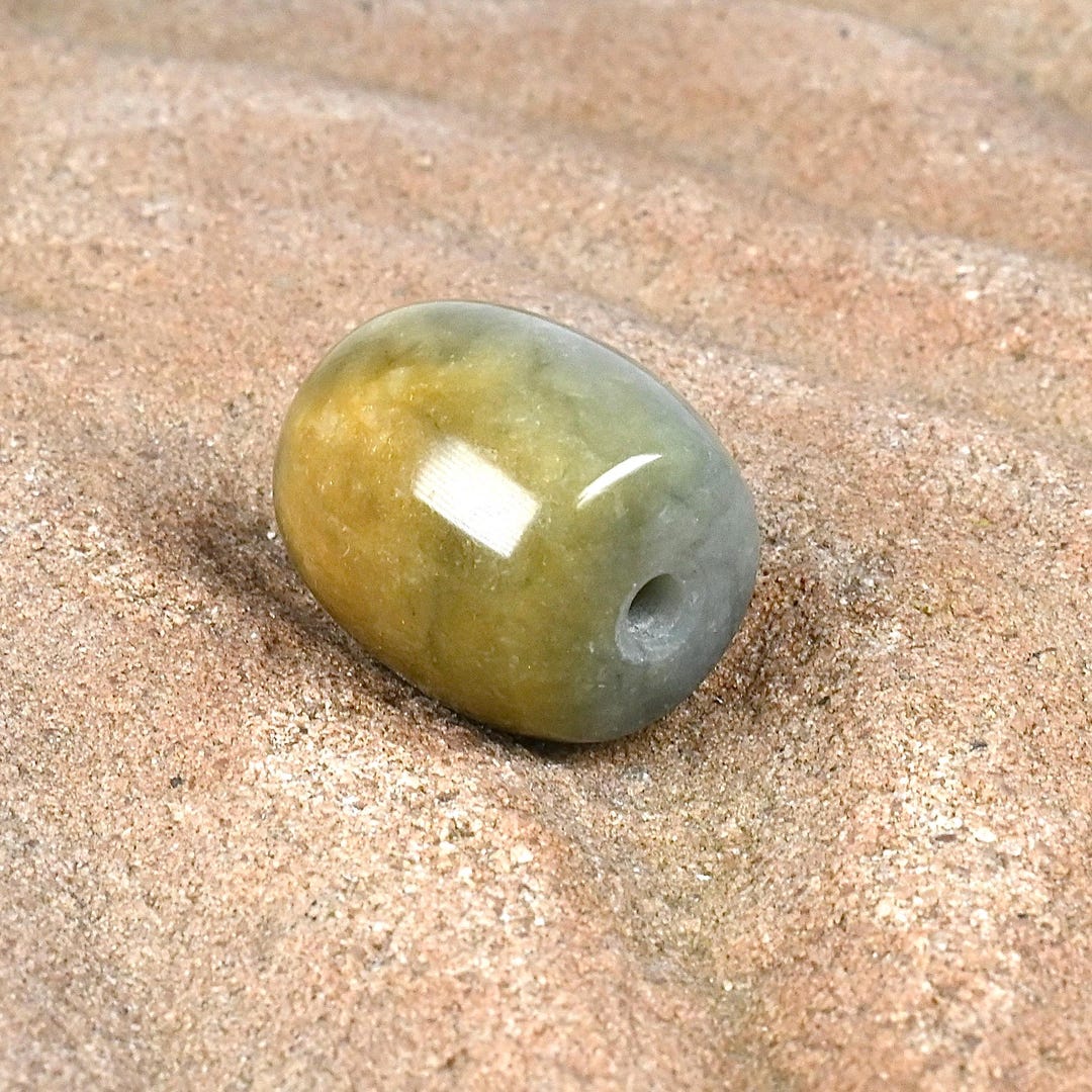 Jade R Hand Carved Blue Jade Bead: Guatemalan Jade Jewelry - Etsy