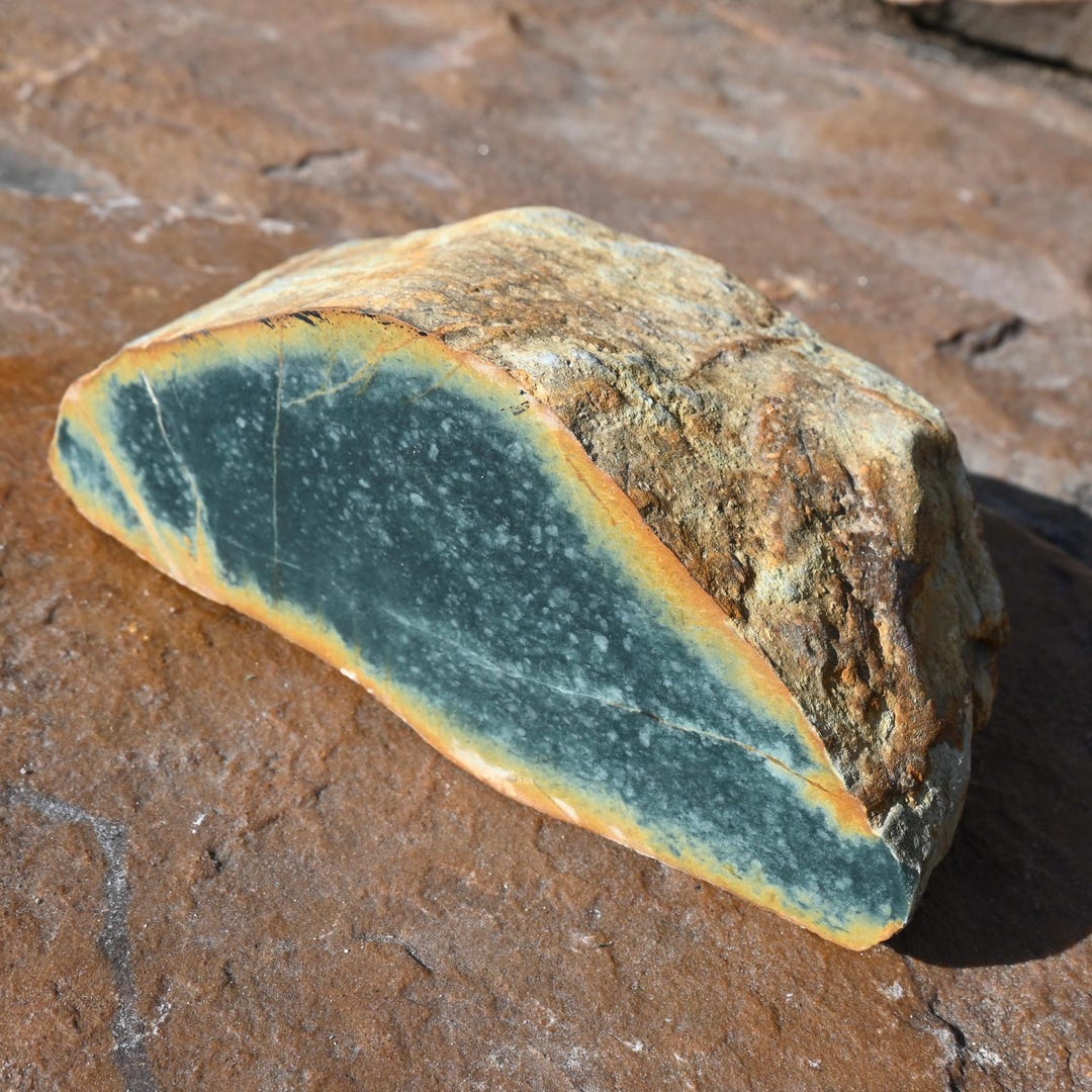 Natural Blue Guatemalan Jadeite Rough Stone – 6.585 Lbs, Orange Rind - Etsy
