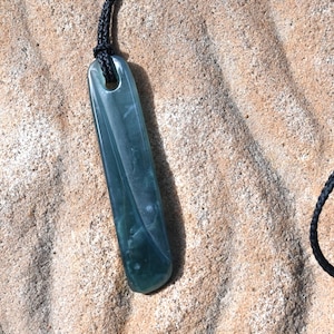 Hand carved jade pendant necklace handmade from unique natural Blue Green Guatemalan jadeite jade, jewelry gift for him or her