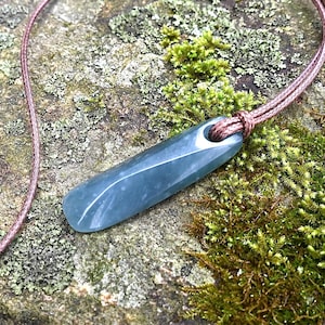 Hand carved jade pendant necklace handmade from unique natural Blue Guatemalan jadeite jade, jewelry gift for him or her