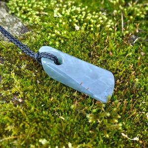 Hand carved jade pendant necklace handmade from unique natural Blue green Guatemalan jadeite jade, jewelry gift for him or her