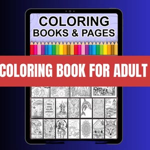 Book coloring for adult, Adult color book, Stress Release Coloring Sketch, Therapeutic Color Book,  Mental Release Drawing Book, Hobby Color
