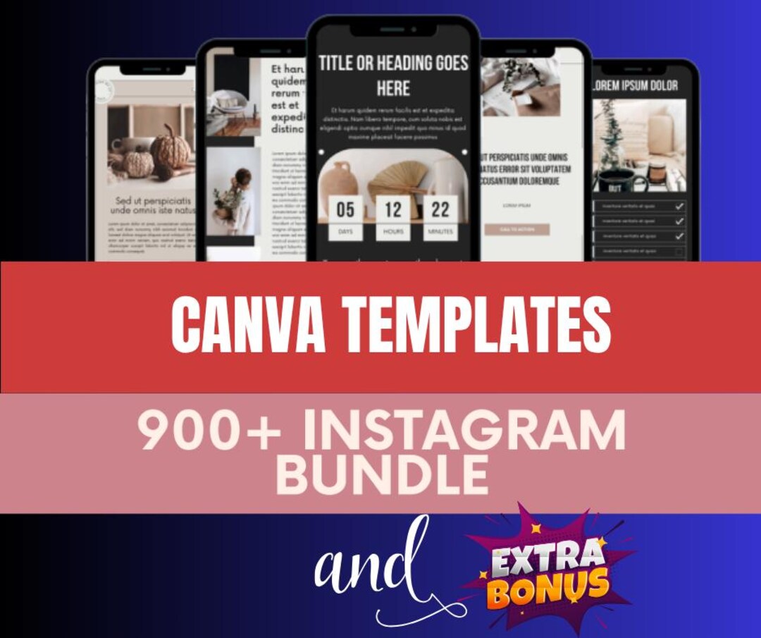 900+ Instagram Canva Templates Bundle - Social Media Planner (canva ...