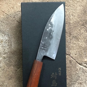 Sanmai petty knife, chef&#39;s knife, kitchen knife, hand-forged, handmade, rustic knife