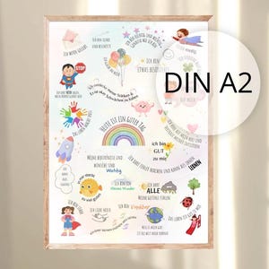 Kinder Affirmationsposter / Plakat DIN A2 / Selbstliebeposter / positive Glaubenssätze / für innere Stärke