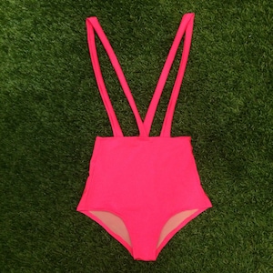 Niko High Waisted Suspender Bottom in Pink
