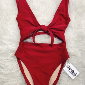 Molly Cut Out One Piece Bow Tie Swimsuit