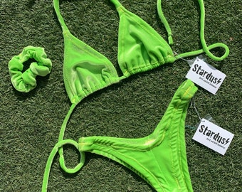 PRE MADE Dolly Lime Velvet Bikini