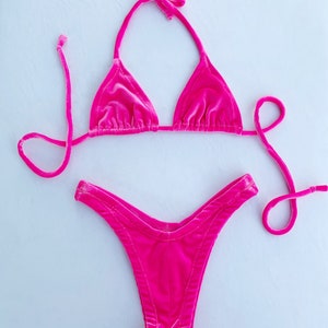 PRE MADE Dolly Pink Velvet Bikini