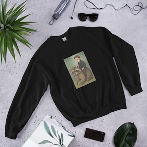 Edward Cullen Raccoon Sweatshirt – Funny Twilight Meme Crewneck – Weird Animal Gift – Cozy Graphic Pullover