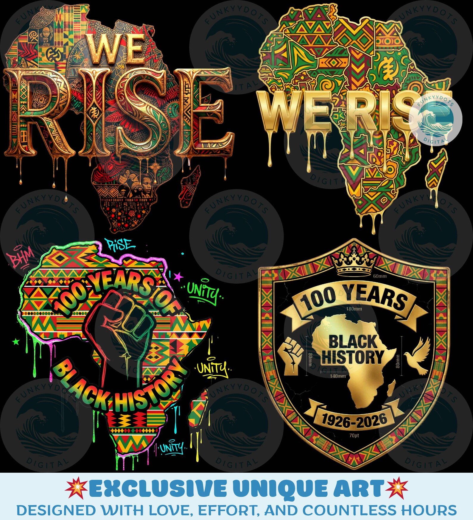Black Excellence Png Bundle, 20 PNG Black History Power Fist, African ...
